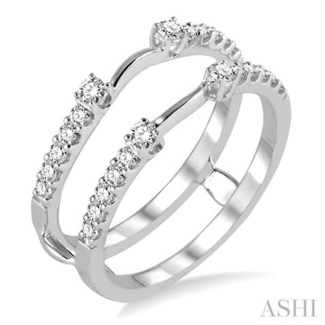 3/8 Ctw Round Cut Diamond Insert Ring in 14K White Gold